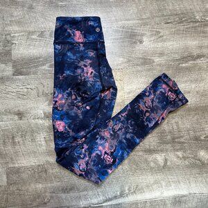 lululemon athletica Navy Blue & Pink Floral Print Leggings